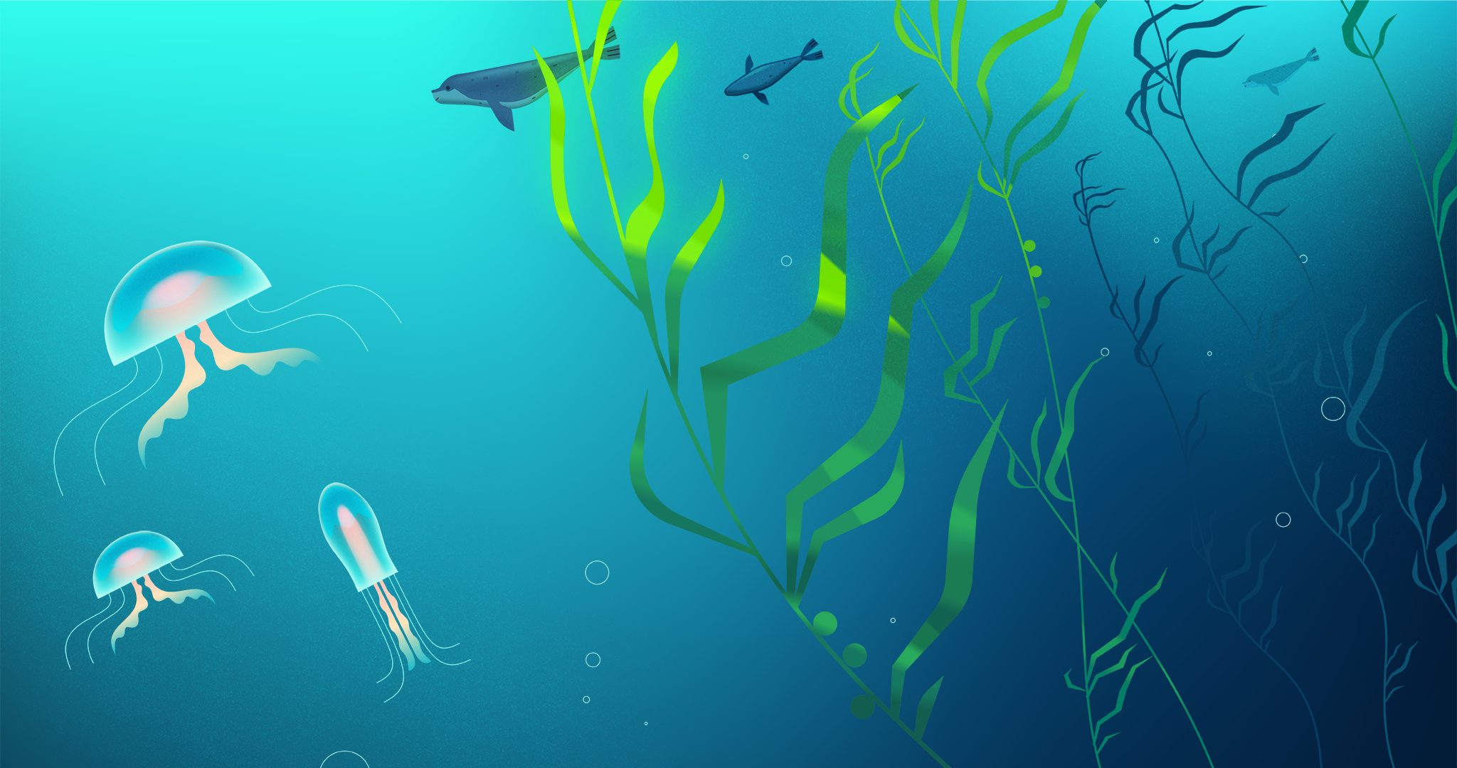 WWF Arctic Less Noise More Life whales underwater animation illustration sealife