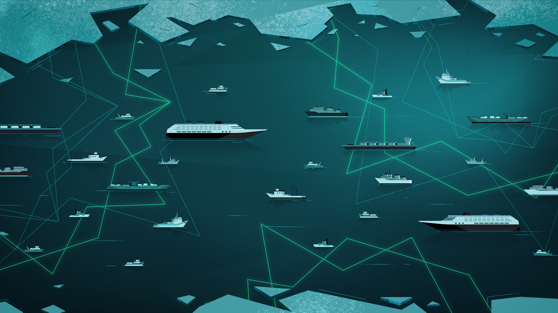 WWF Arctic Less Noise More Life whales underwater animation illustration boats