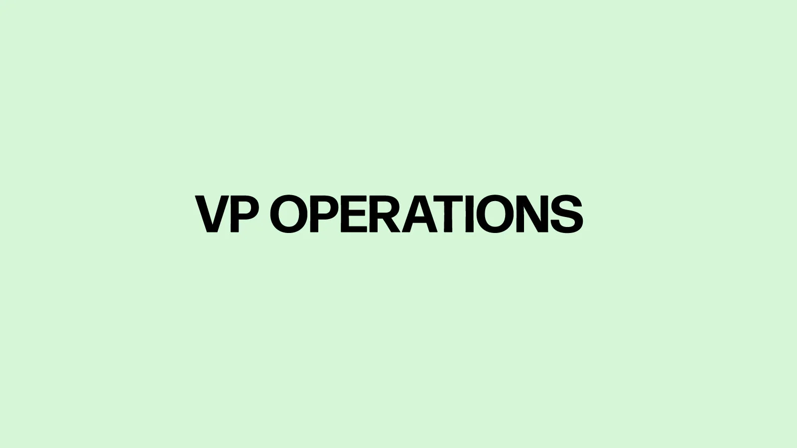 VP Operations