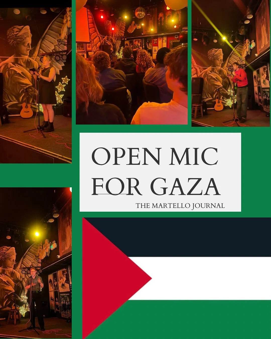 THANK YOU!

Thank you to all who supported our Open Mic for Medical Aid for Palestinians. 

We are so appreciative of everyone who read, shared their work, performed, attended and donated. Special thanks to @thewildduckdublin for hosting us. 

Saoirs