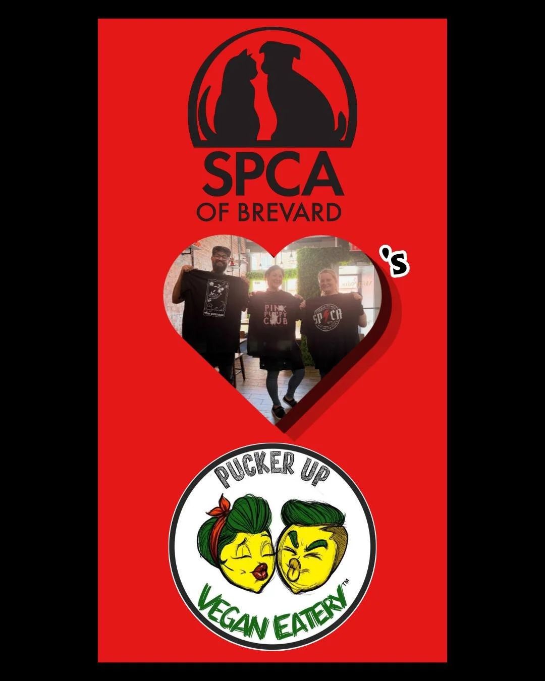 An extra special THANK YOU to our friends at  Pucker Up  Vegan Eatery. 
On the afternoon of May 27th, they hosted a fundraiser for the SPCA. Originally, they planned to donate a portion of their sales during the event&mdash;but today they surprised u