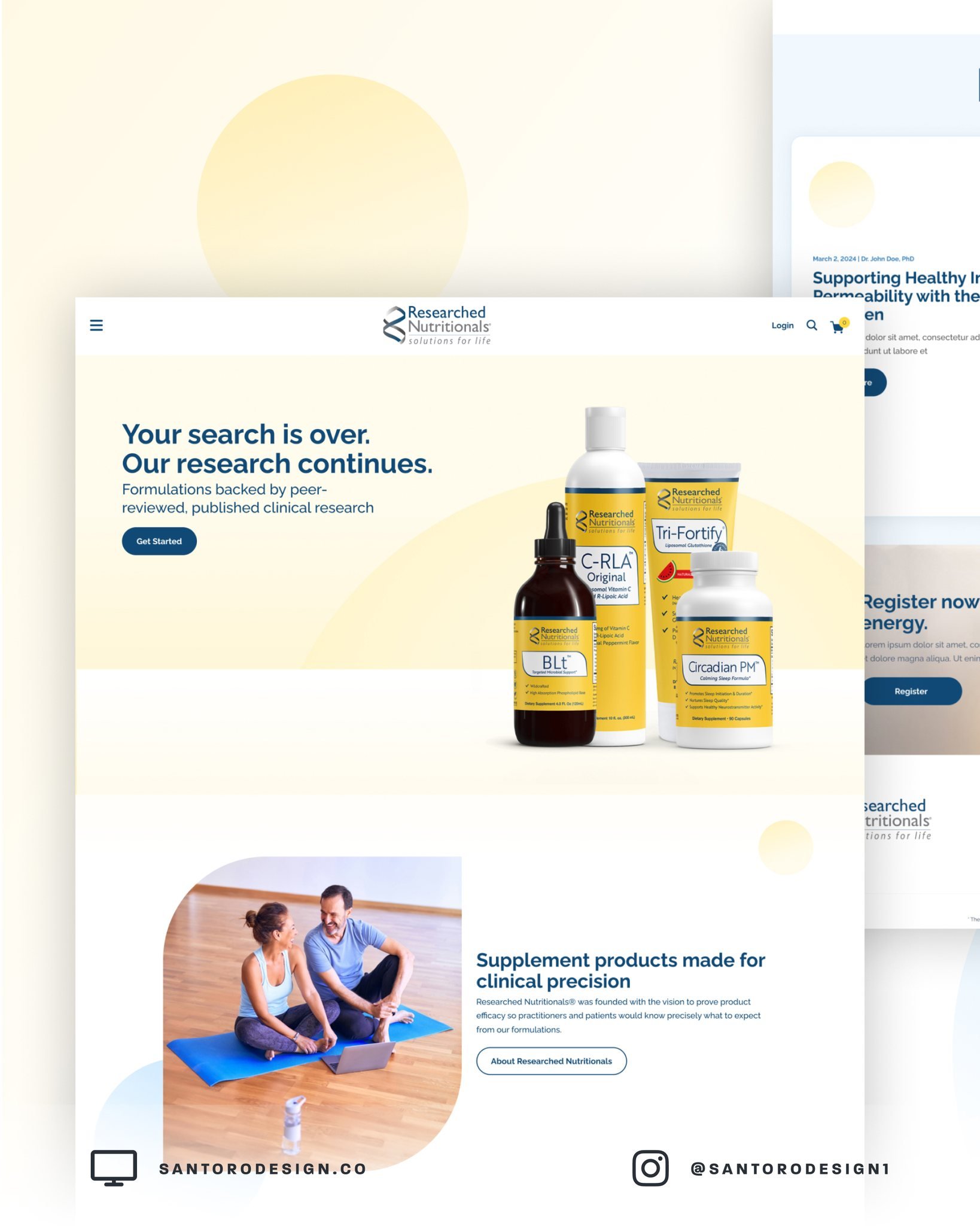 With everything we've got going on, we wanted to flash a quick sneak peek at the work we've been doing for our retainer clients, @researched_nutritionals! We've been working with them on revamping their e-commerce website and creating a design system