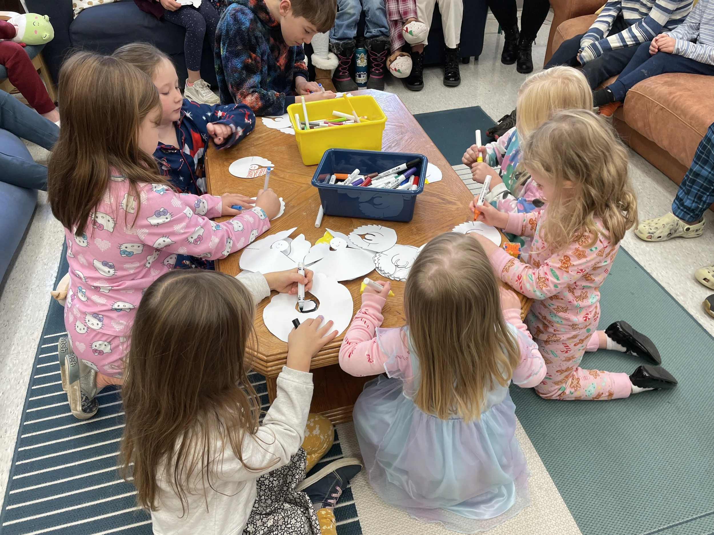 Pajama story time in Church School