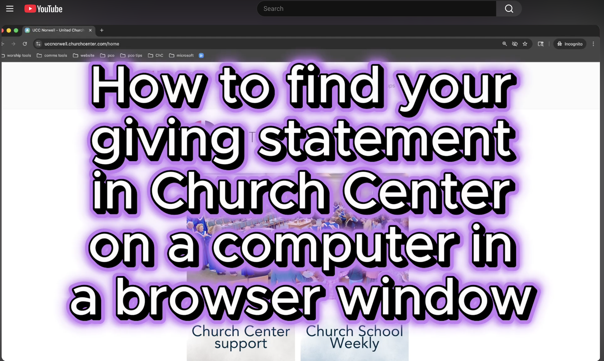 How to download a giving statement onto your computer from Church Center