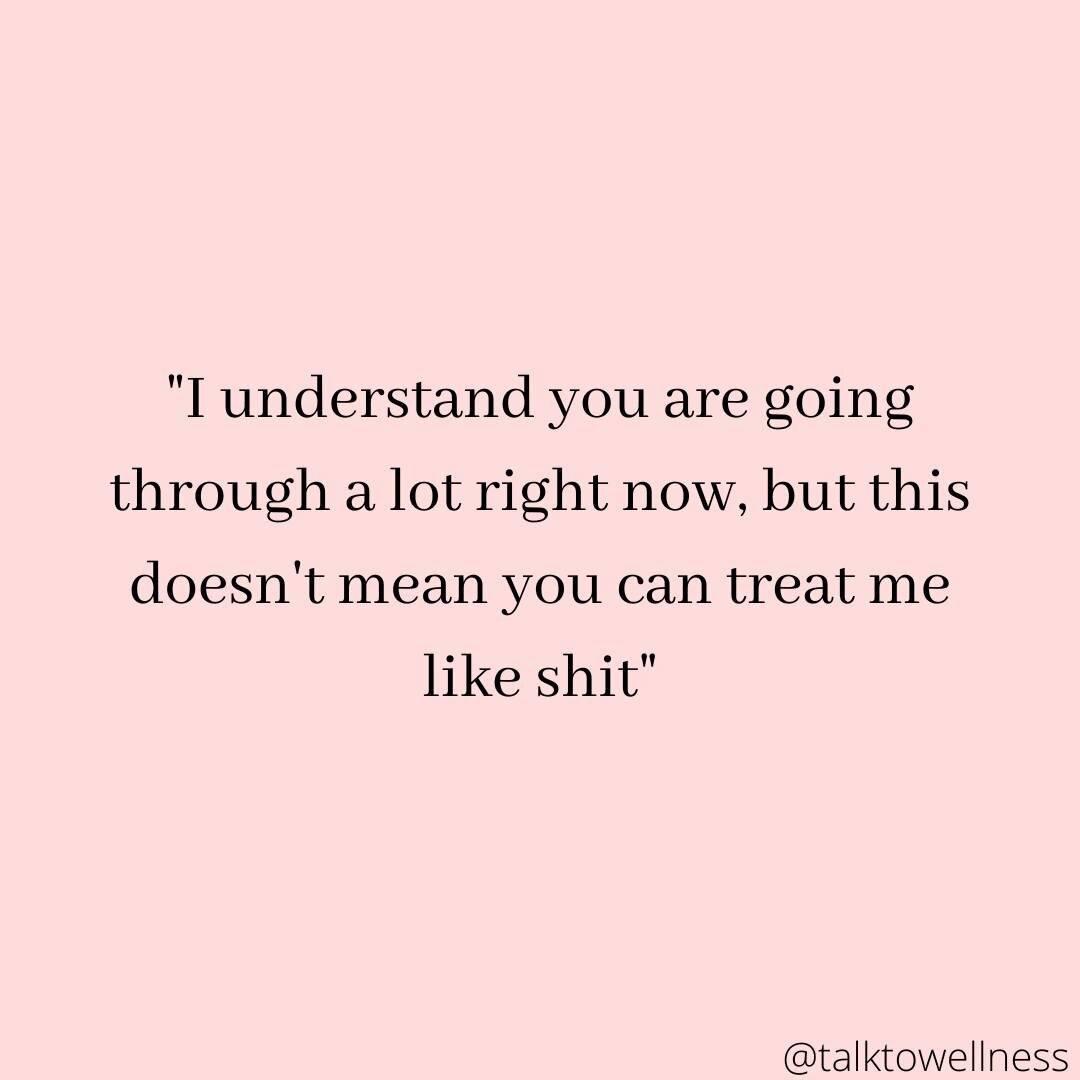 Reminder: people can be going through a lot, and yet it still doesn't mean they can treat you like shit. #talktowellness #quote #selflve #relationships 

#fridayvibes #wellness #mentalhealth #mentalhealthawareness #boundaries