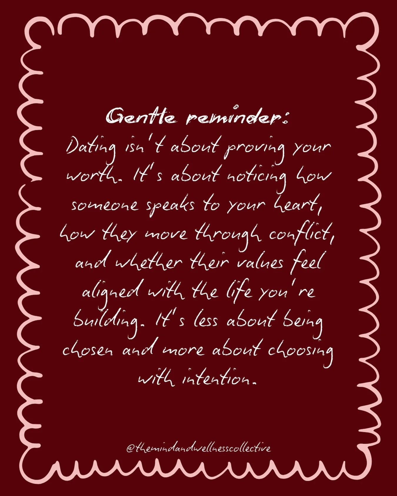 Gentle reminder: choose the person who communicates with care and aligns with your values. Intention over pressure, always.

PS. I offer virtual therapy across Ontario. Check me out at www.themindandwellnesscollective.com and follow @themindandwellne