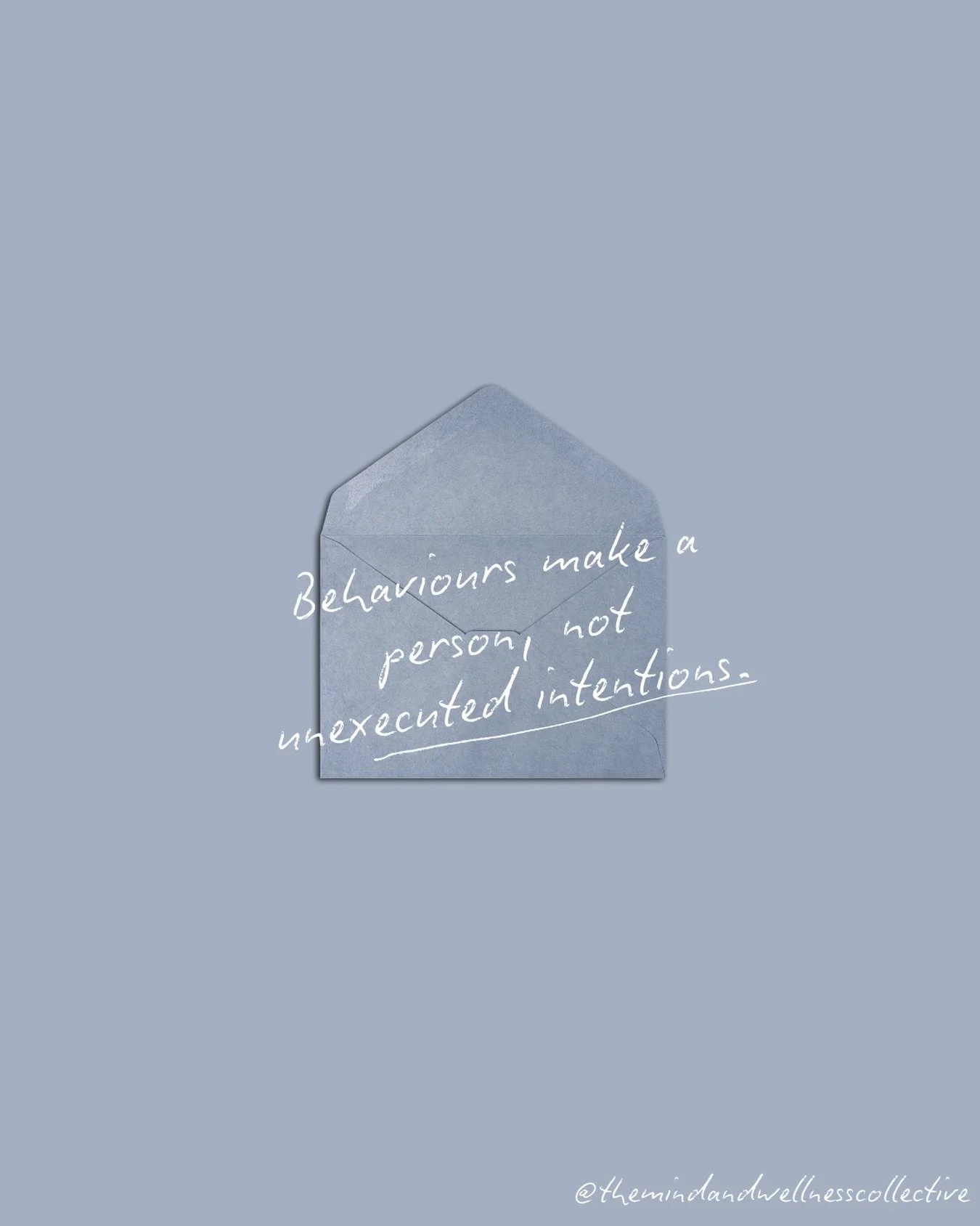 Behaviours make a person, not their &lsquo;intention&rsquo; to be a good partner/friend/sibling/etc. 

#MindfulLiving #TherapyThoughts #MentalWellnessJourney #HealingInProgress #SelfGrowthCommunity

PS. I offer virtual therapy across Ontario. Check m