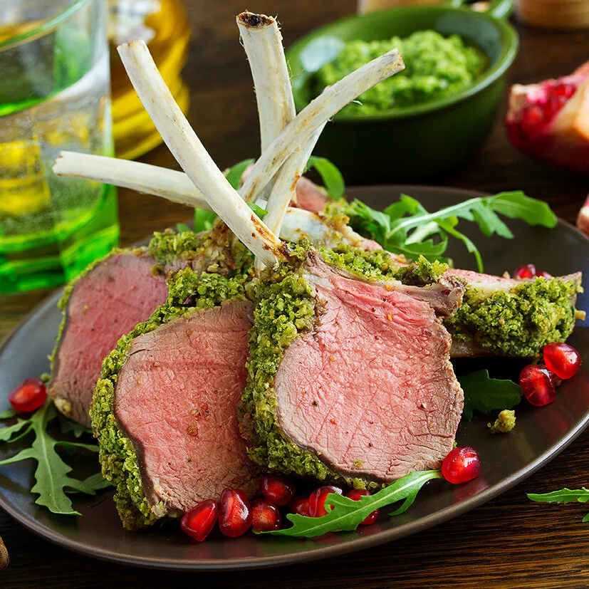 Lamb Rack with Pesto Crust