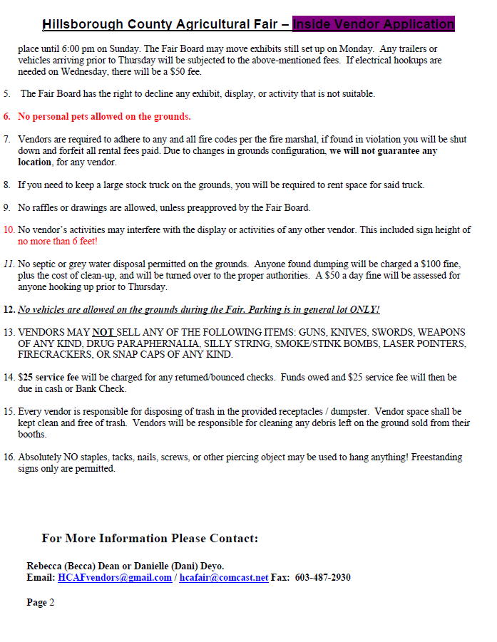 Vendors — Hillsborough County Agricultural Fair