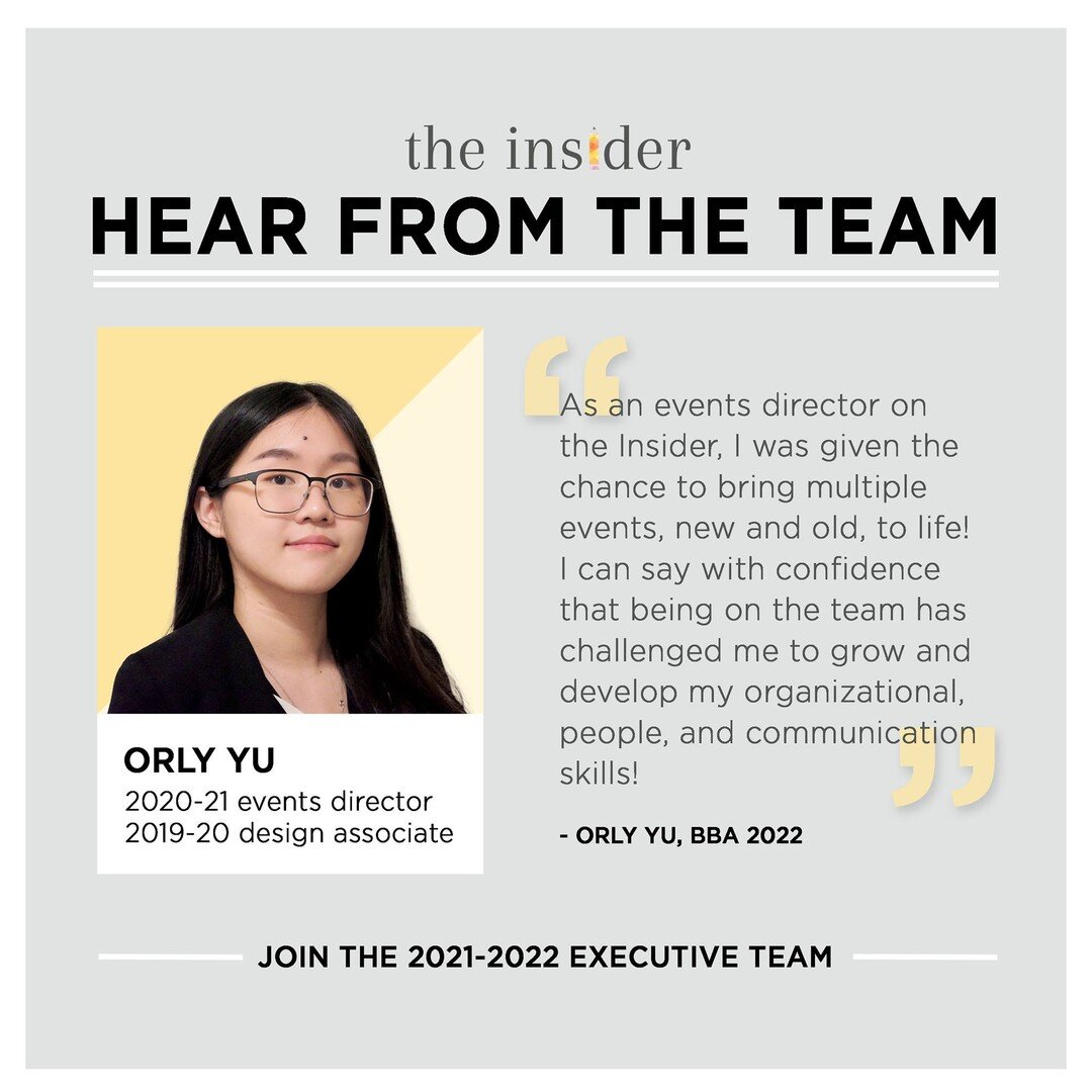 Are you still wondering whether to apply to join the 2021-2022 Insider executive team? Check out what our exec team members have to say about their experiences at the Insider! 🤩 We've got roles available in so many departments - you could have a cha