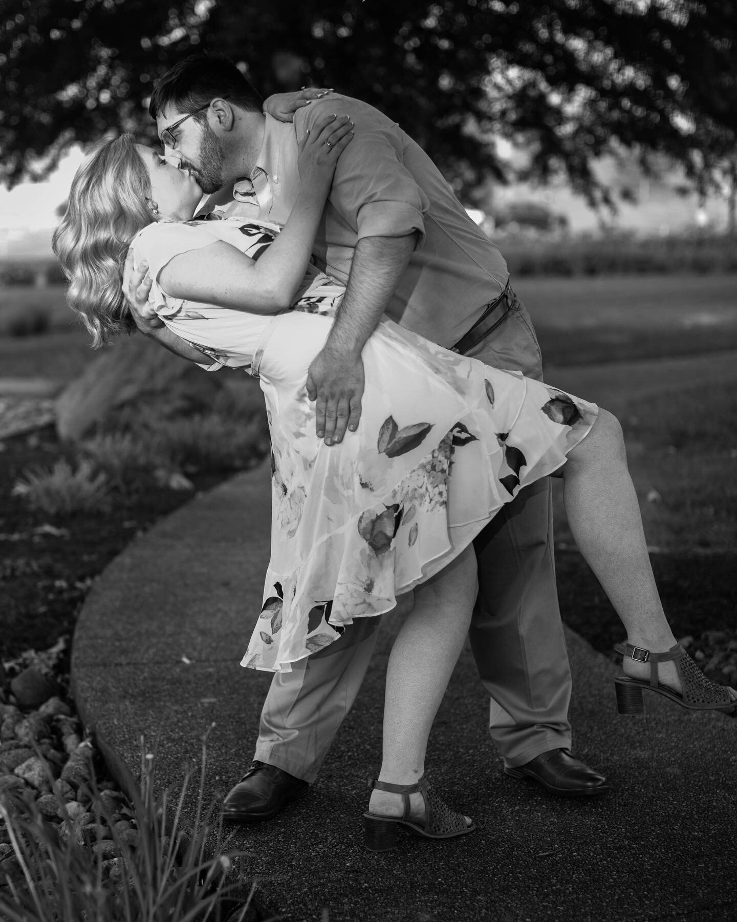 So I heard it&rsquo;s #nationalkissingday and had to share this shot of Rachel and Marshal!  #laurelhillphotography #wvweddingphotographer #wvweddingphotography #engagementphotos #june2022wedding #junebride