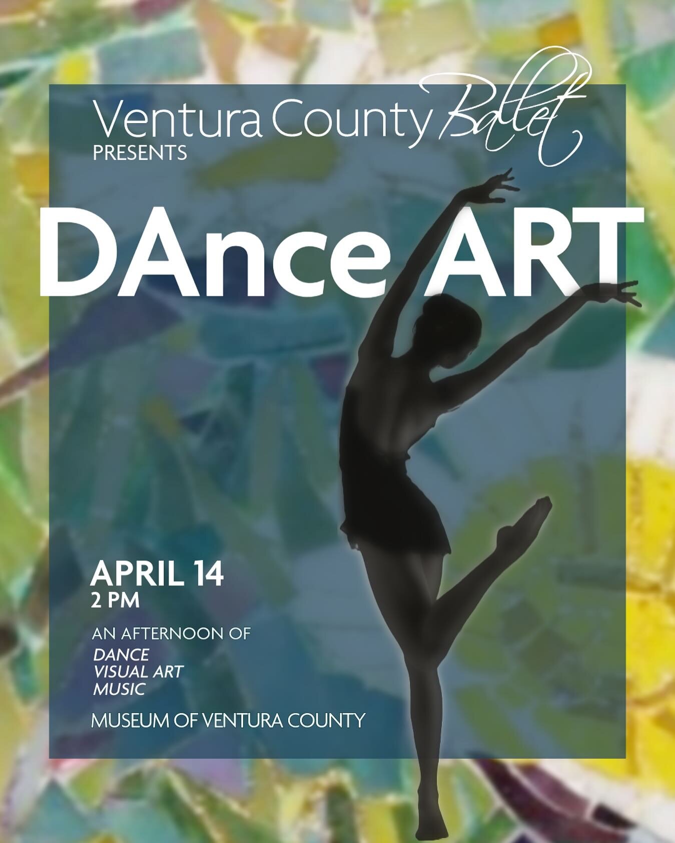 Just one month away ✨ 
Join us April 14, Downtown Ventura, at the Museum of Ventura County!

The 2 PM performance features Ventura County Ballet company dancers performing classical and neo-classical pieces set by Artistic Director Marina Fliagina, o