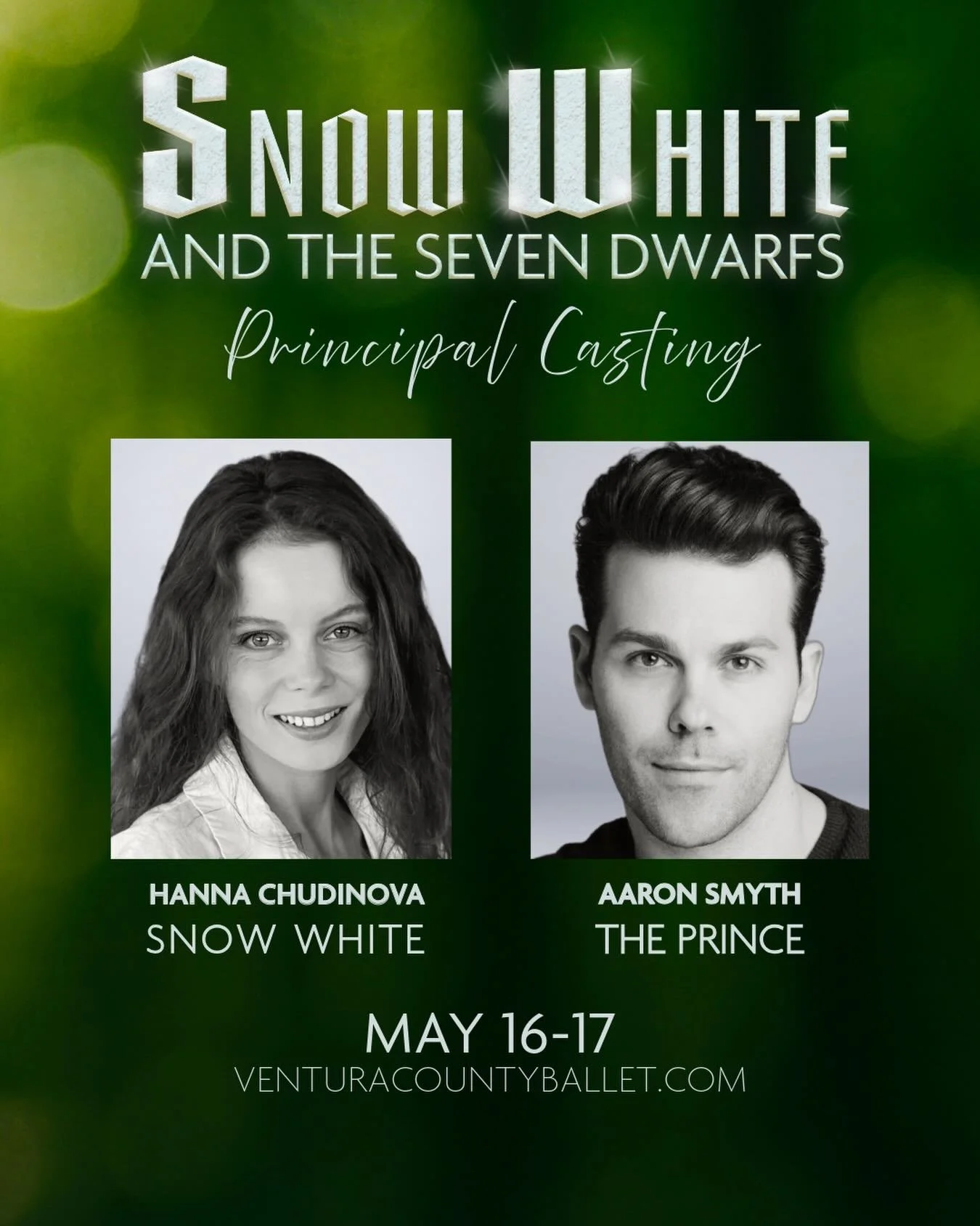 Announcing our Snow White principal artists 📣 

HANNA CHUDINOVA will be dancing as Snow White. She is a graduate of the Kyiv State Choreographic College, where she studied ballet performance and pedagogy. Following her training, Hanna toured extensi