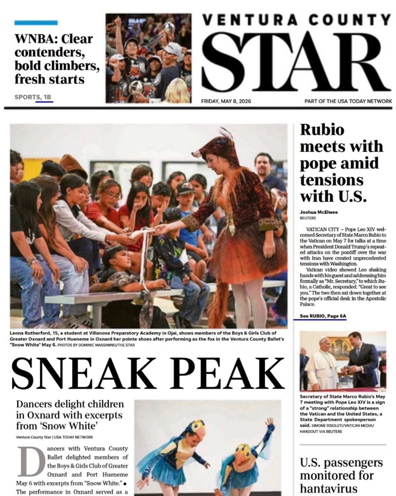 We loved seeing our story reach beyond the stage! 📰✨

After sharing Snow White with students at the Boys &amp; Girls Clubs of Greater Oxnard and Port Hueneme, we&rsquo;re bringing the magic to the theater for everyone to experience in just one week.