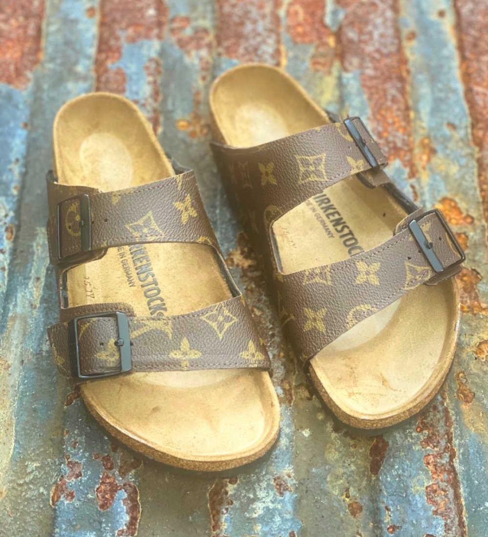 CUSTOM LV BIRKENSTOCK ARIZONA SANDALS