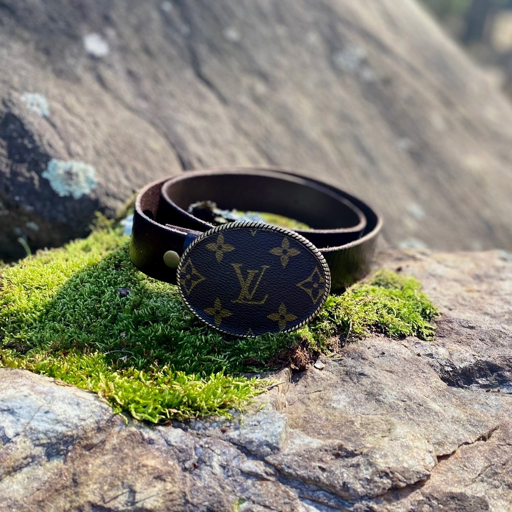Louis Vuitton trophy buckle belt upcycled repurposed canvas  display picture 1