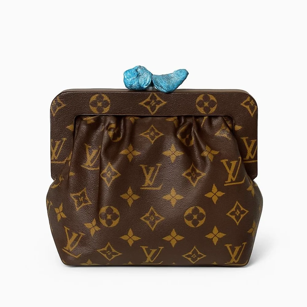 KISS LOCK CLUTCH POUCH CROSSBODY IN LV MONOGRAM CANVAS — Black