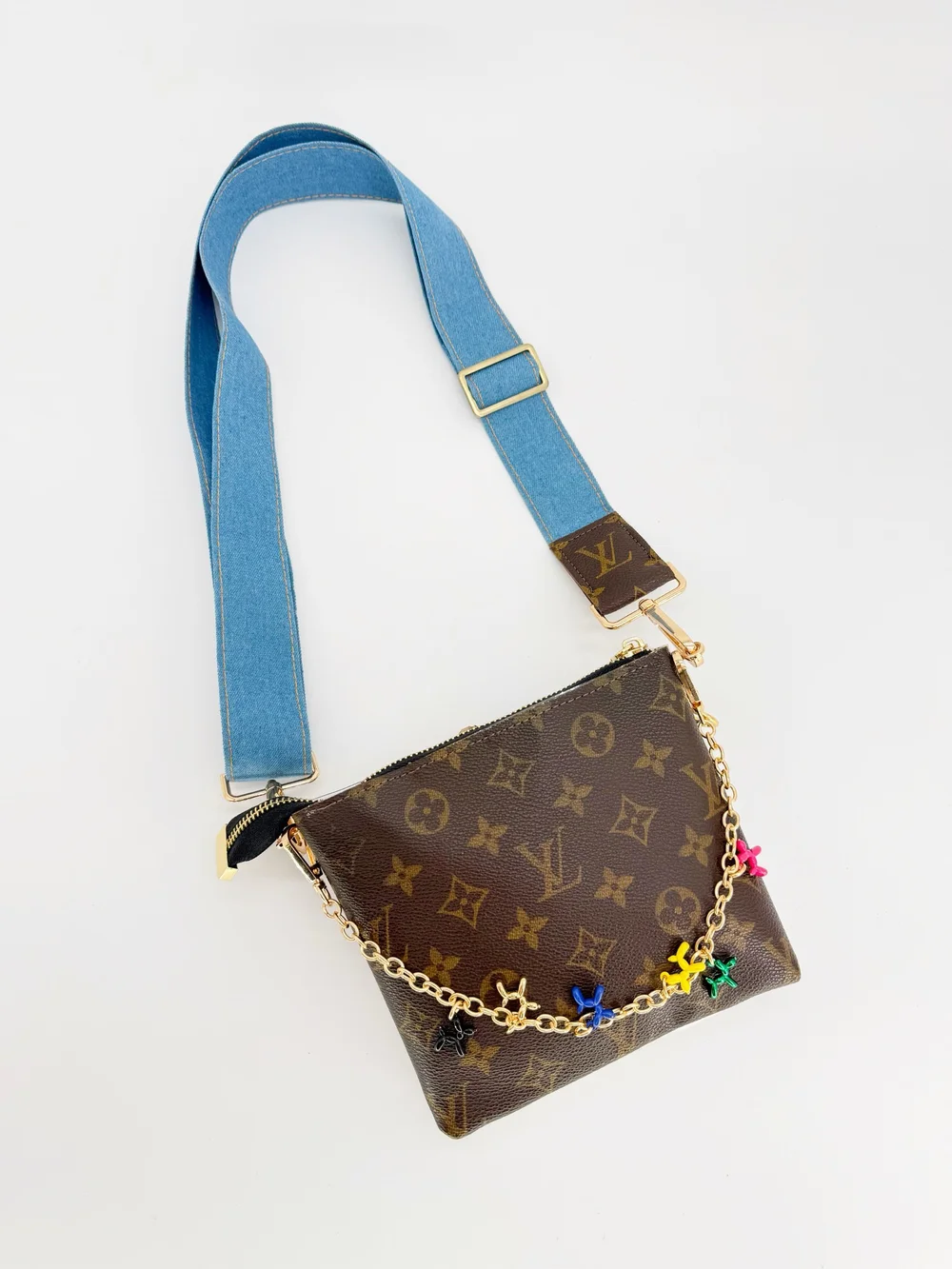READY TO SHIP Louis Vuitton Upcycled Authentic Canvas Zip Closure