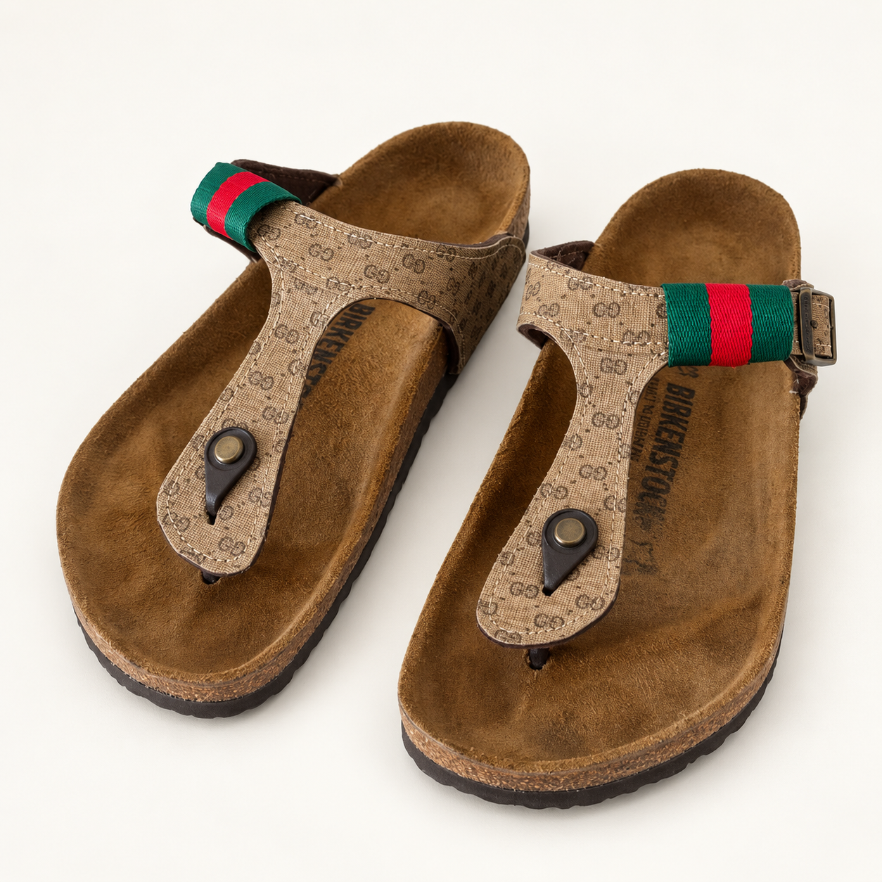 RARE LAST PAIR MICRO GUCCI HARVESTED CANVAS UPCYLCED GIZEH THONG BIRKENTOCK SANDAL SZ 39