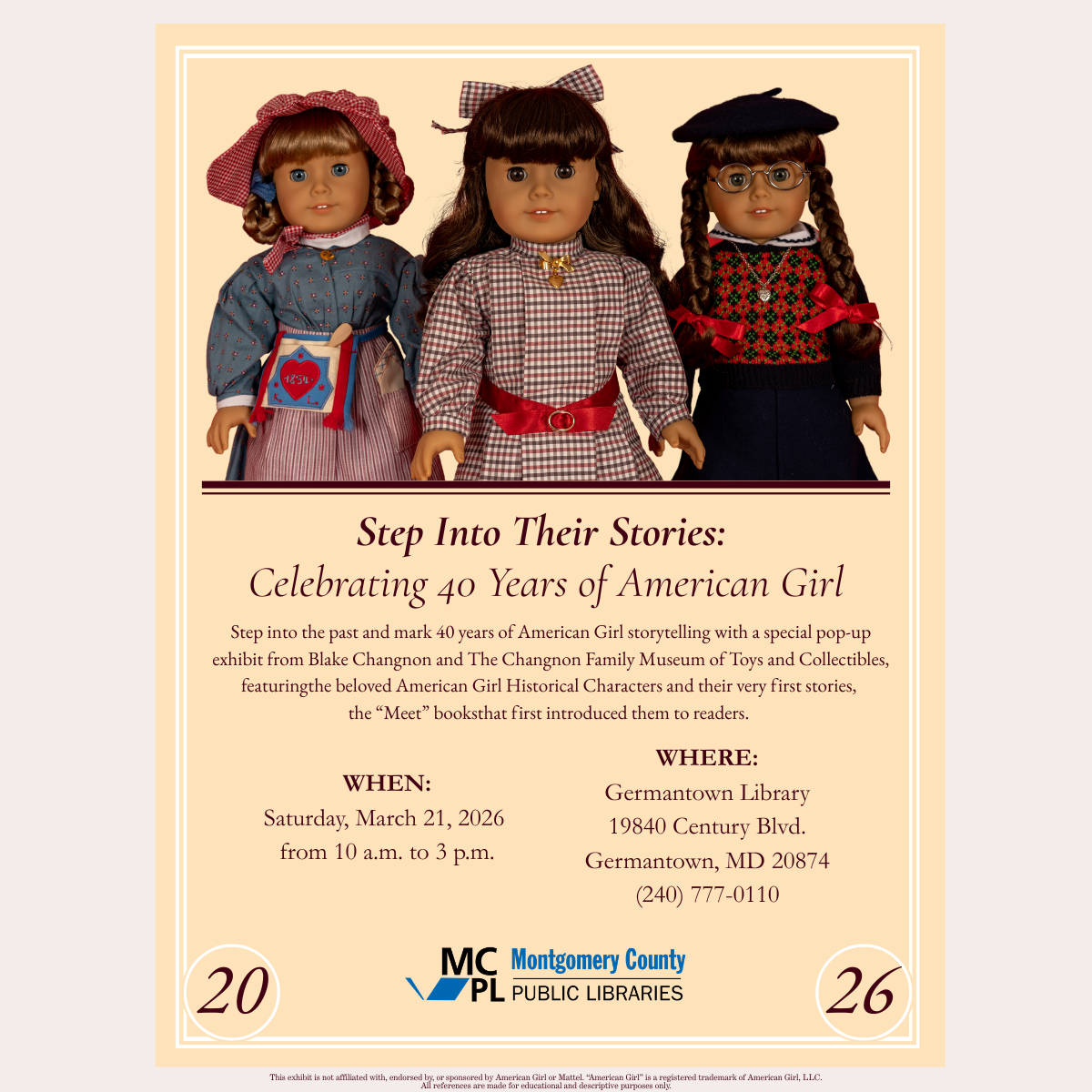 Step Into Their Stories: Celebrating 40 Years of American Girl Pop-Up Museum Exhibit