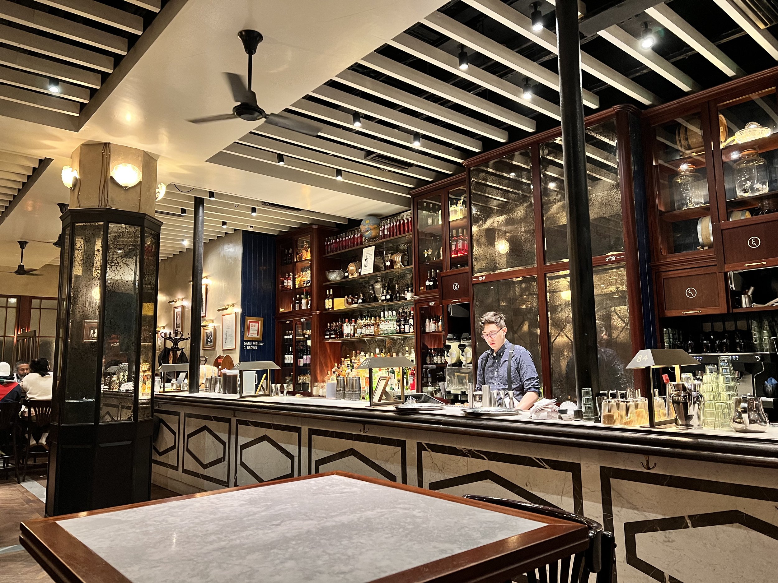bar in the permit room of dishoom edinburgh scotland