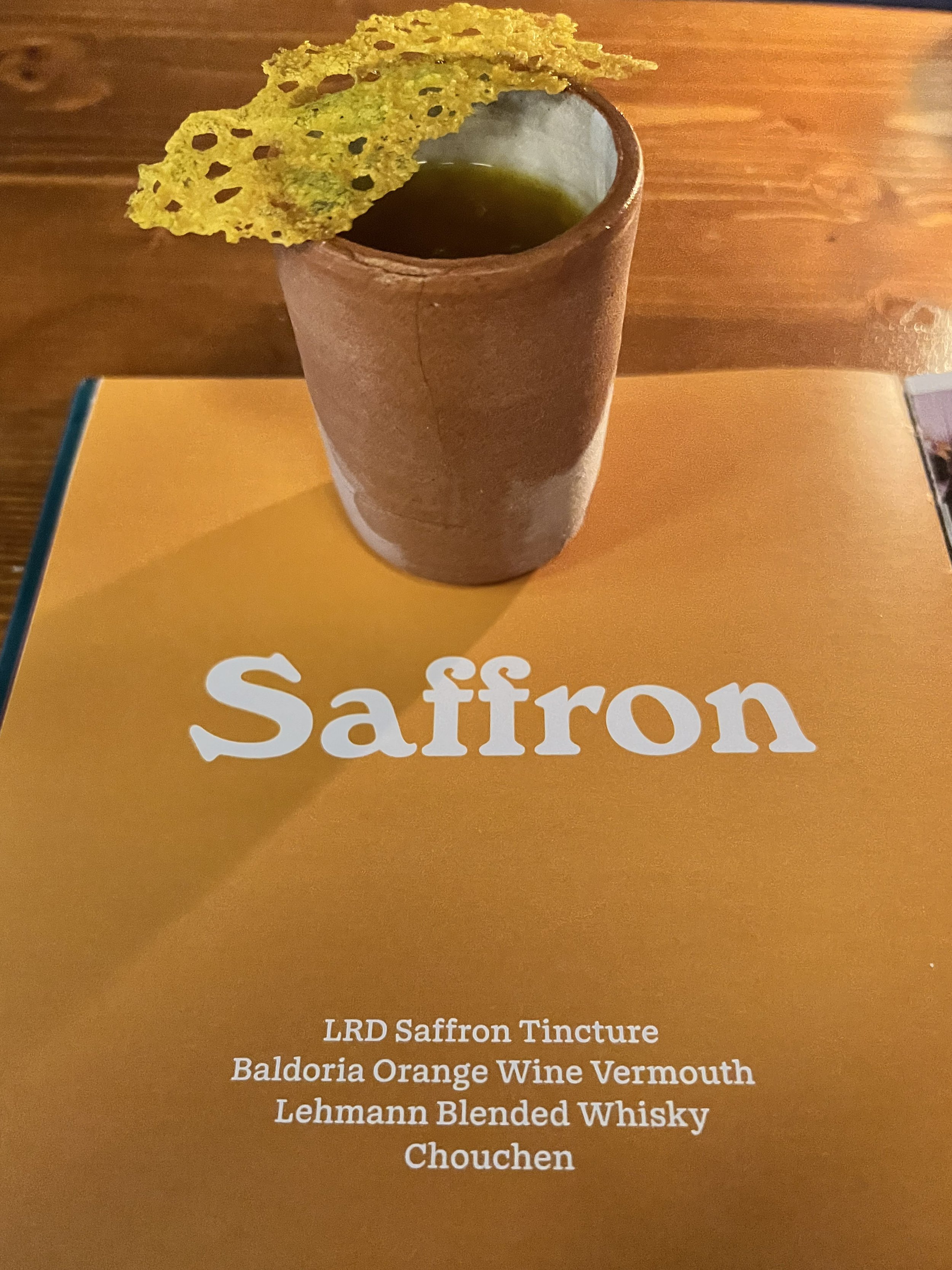 saffron cocktail on book little red door paris 