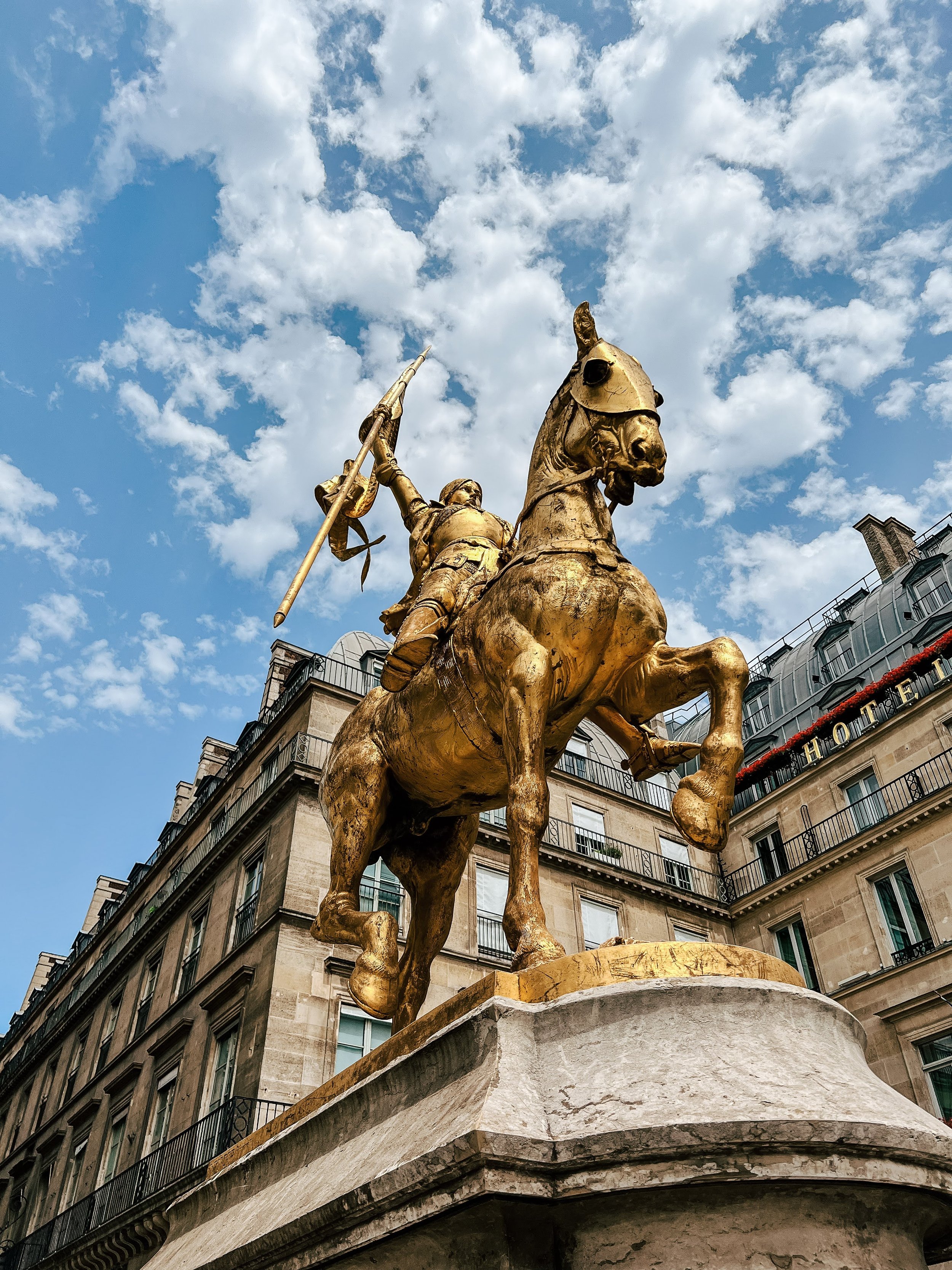  paris france golden horse statue  