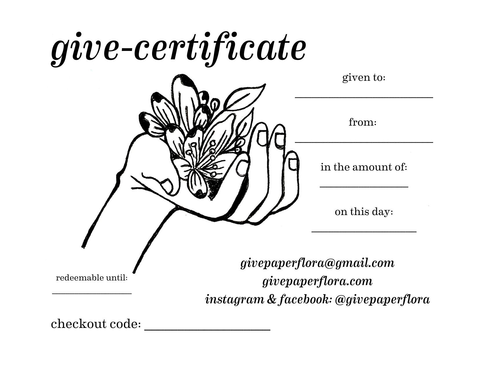 Give-certificate $5