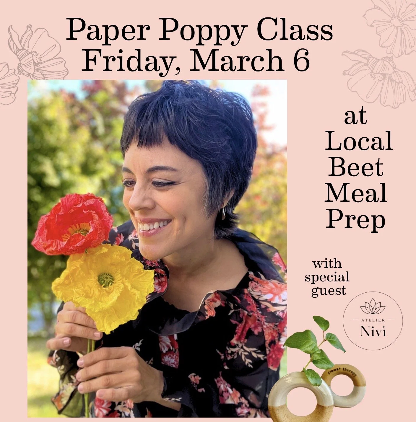 Paper Poppy Class at Local Beet Mar 6