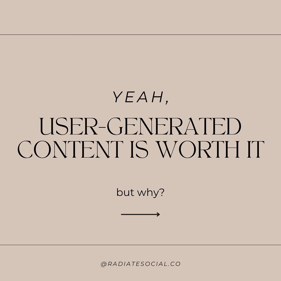 User-generated content is a marketing &amp; branding GAME CHANGER!
⠀⠀⠀⠀⠀⠀⠀⠀⠀
Why?
🤍 It creates authenticity for your brand
🤍 It influences consumer purchasing decisions (in your favor)
🤍 It humanizes your brand
⠀⠀⠀⠀⠀⠀⠀⠀⠀
If you've been thinking of