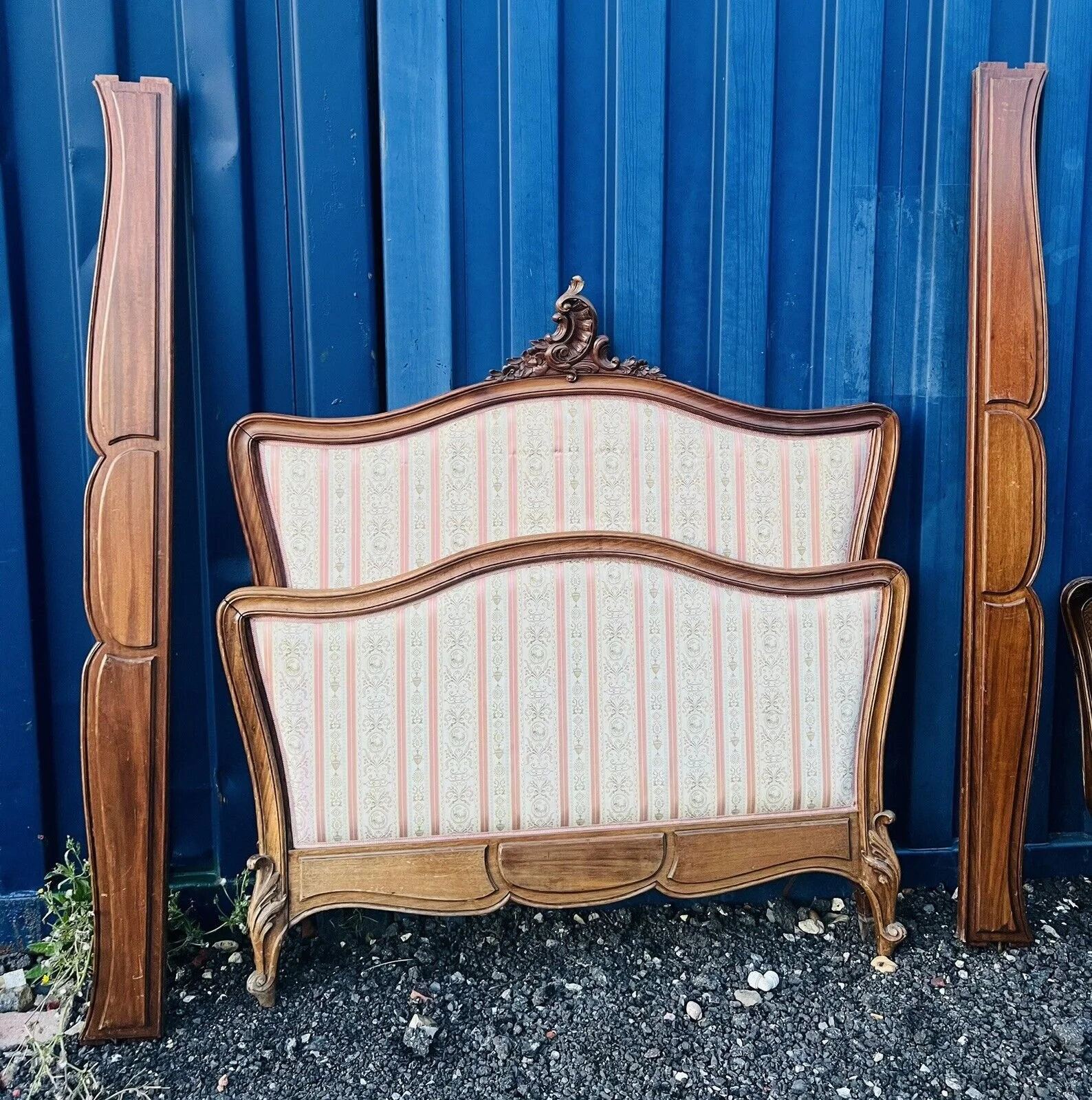 20th CENTURY FRENCH ROCOCO FABRIC BED FRAME — Hill's Antiques