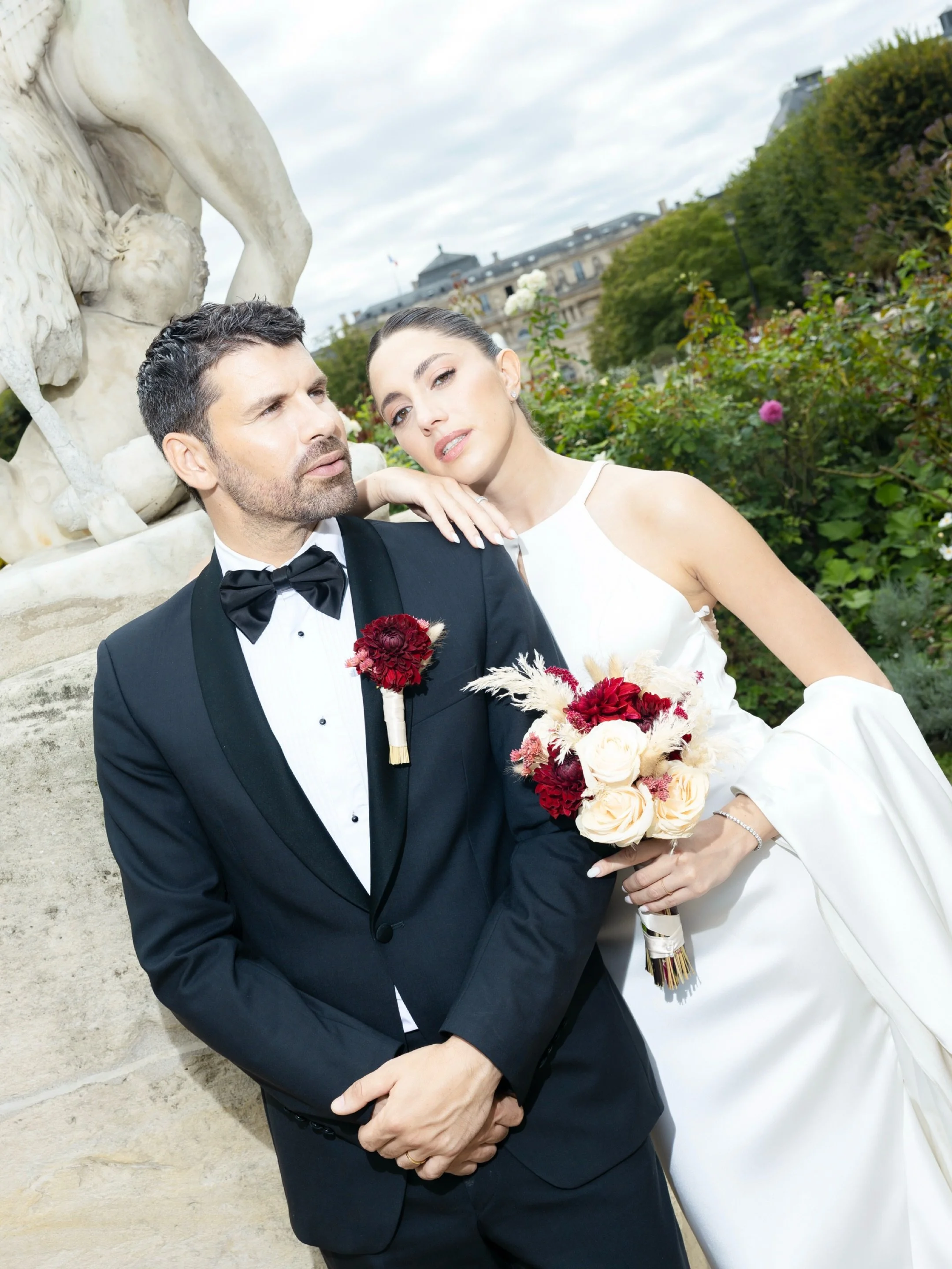 Somewhere between a wedding and a fashion story.

Not everything needs to be perfectly straight, perfectly posed or perfectly expected.

I like photographs with personality.
A little tension. A little insolence.
Beautiful clothes, strong architecture