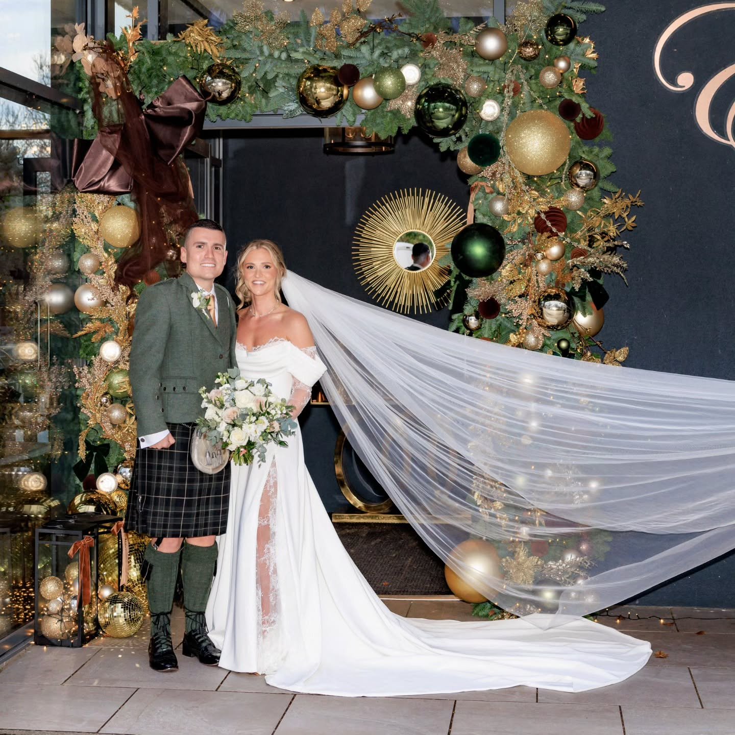 JUST MARRIED! Karen &amp; Nathan got married recently at @enterkine_country_house_resort  They had the most gorgeous ceremony decor, it was like something you could only dream about with a beautiful golden aisle. Although it was cold and windy the br