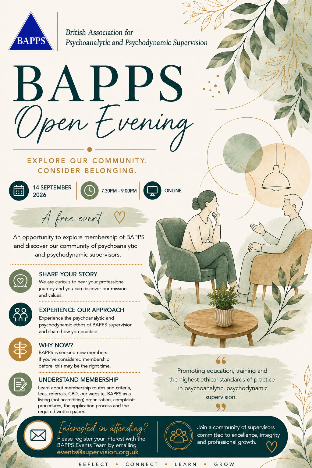 BAPPS Open Evening, Online