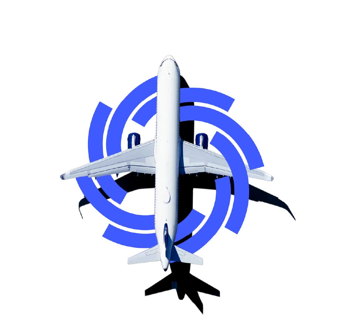 Avion vu de dessus illustrant les enjeux de transmission de puissance dans l’aéronautique