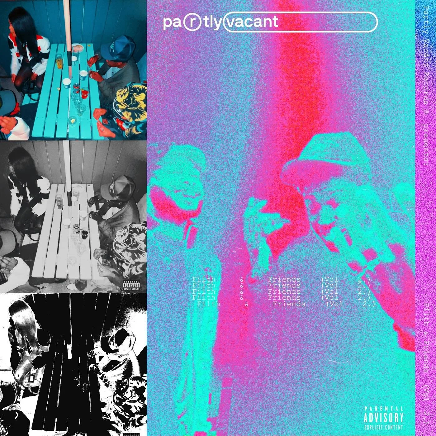 🏆Filth &amp; Friends II🏆

The second album by Partly Vacant Records &reg;

Featuring:
@austindashjamal 
@care.of 
@khadijat.510 
@franktwitchy98 
@bozkamara 
@tashansalim 
@jessic_nt 
@hostile.al 
@imfuckingroger 
@eet_it_off_me 
@half___empty 

Pr