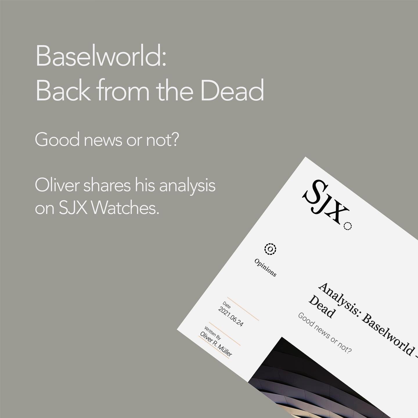 Baselworld &ndash; Back from the Dead
Good news or not?

Oliver has written an article published on @sjxwatches looking at the return of Baselworld, following MCH&rsquo;s announcement that the event will be relaunched in a new format come 2022.

He l