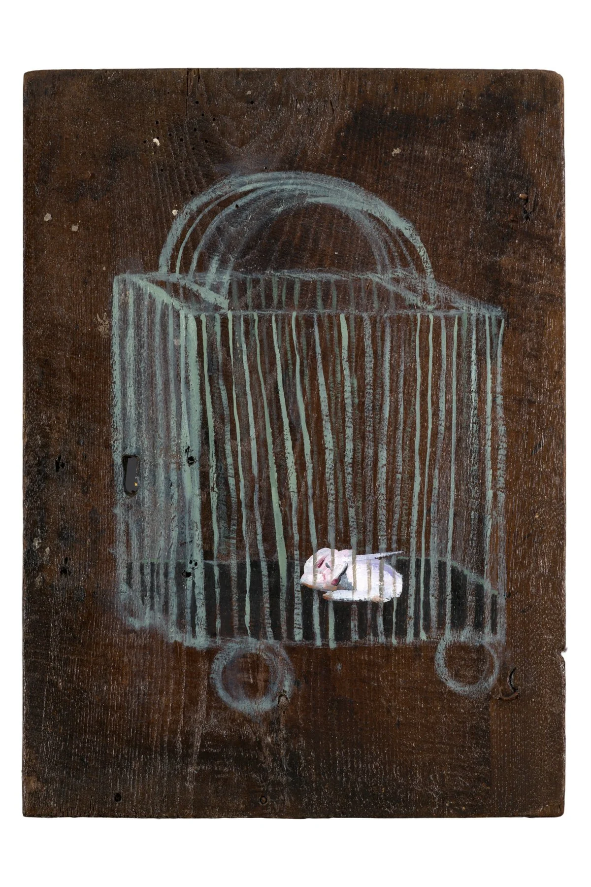 A King is Born (Side A), 2025, Oil on wood, 67x53 cm