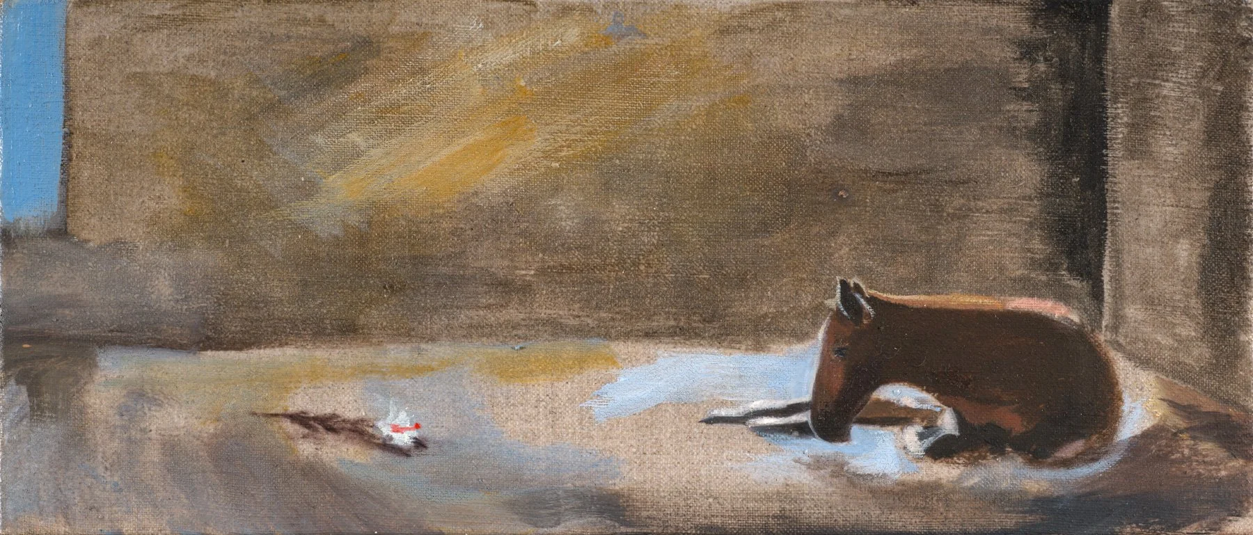 The Annunciation of the Unicorn, 2025, Oil on linen, 35x15 cm