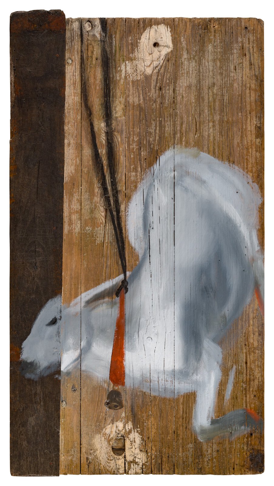 Scapegoat on Wood, 2024, Oil on wood, 98x54 cm