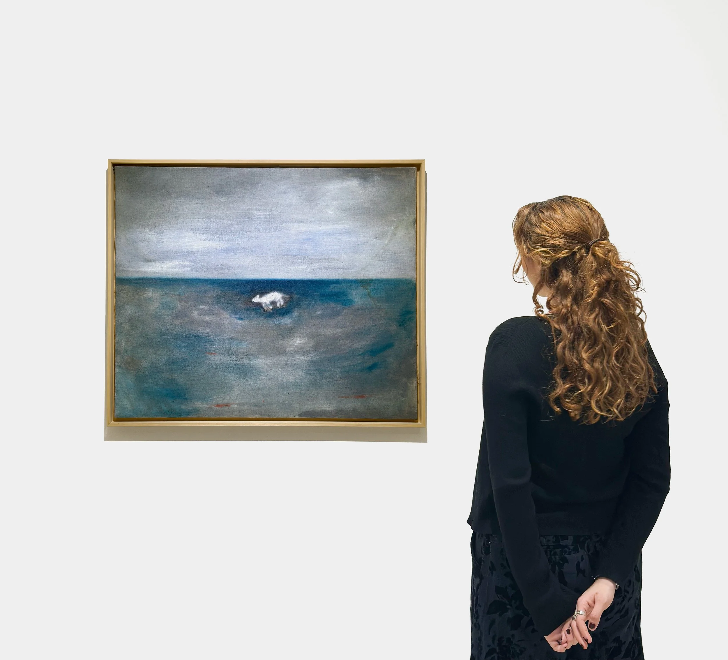 The Argive Ritual to the Warder of The Dead, 2024, Oil on raw linen, 90 x 75 cm (Installation shot)