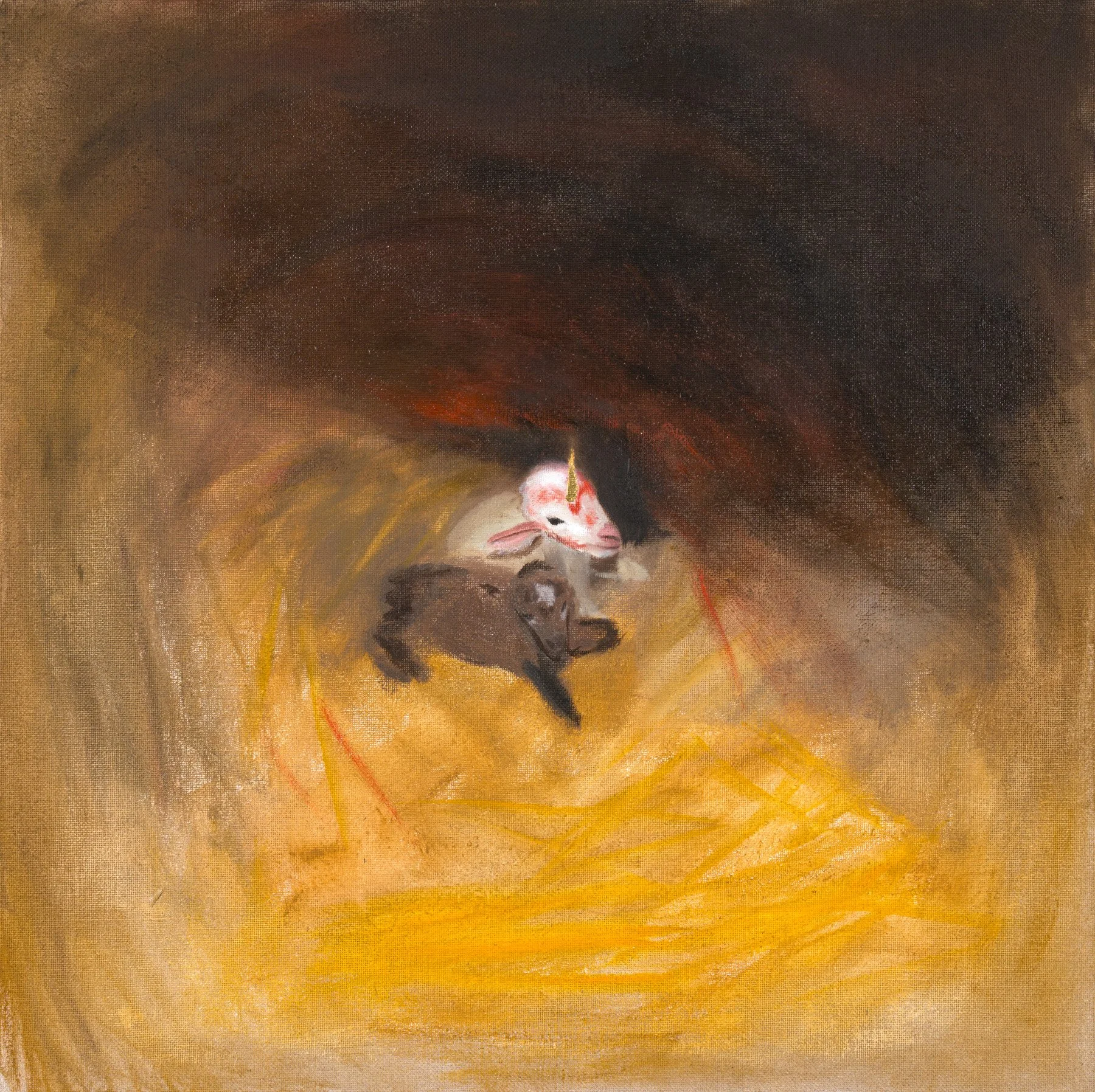 The Chosen One, 2025, Oil on jute, 90x90 cm