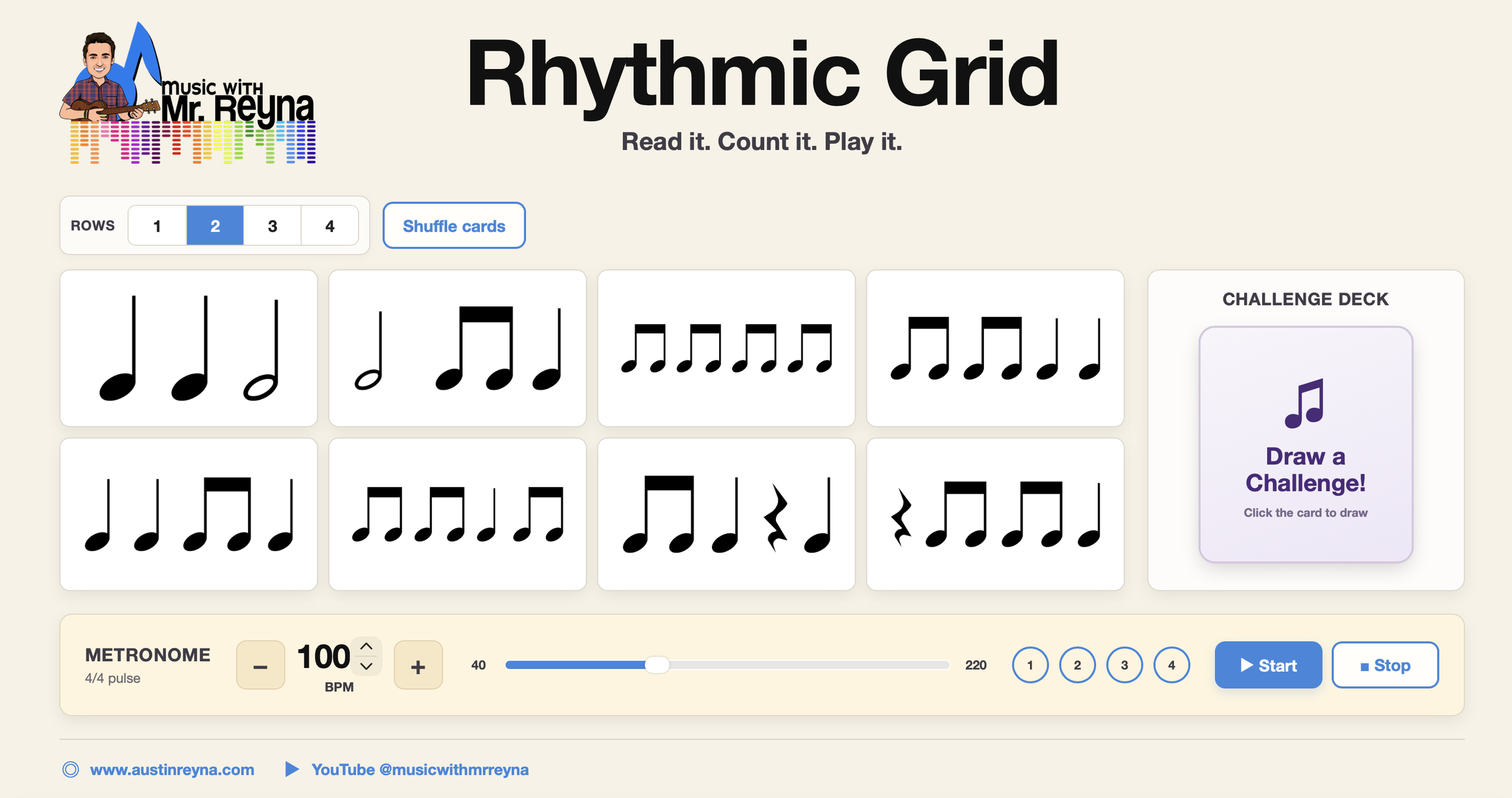 Introducing Rhythmic Grid: A Free Interactive Rhythm Reading Tool