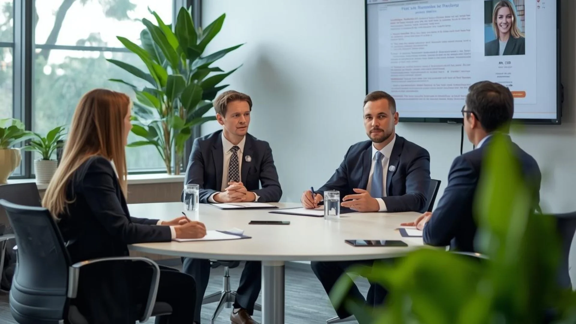 Healthcare executive recruiters interviewing a candidate to fill a hospital c-suite position using unique executive recruiting strategies.