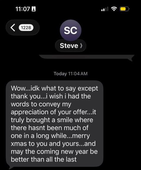 saas validation testimonial text message 1