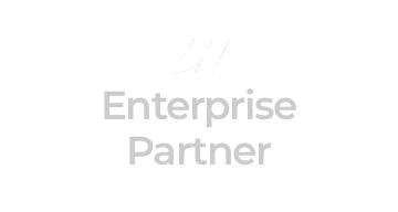 Enterprise Partner logo with white laurel branches on a black background