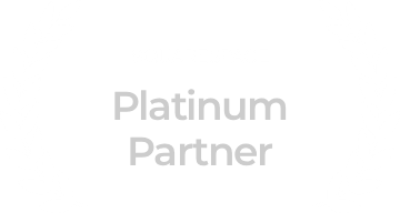 Black background with white laurel wreaths on each side, displaying the text 'Squarespace Platinum Partner' in the center.