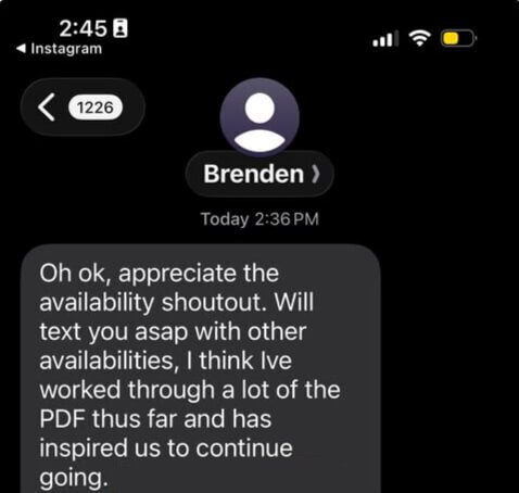 saas validation testimonial text message 2