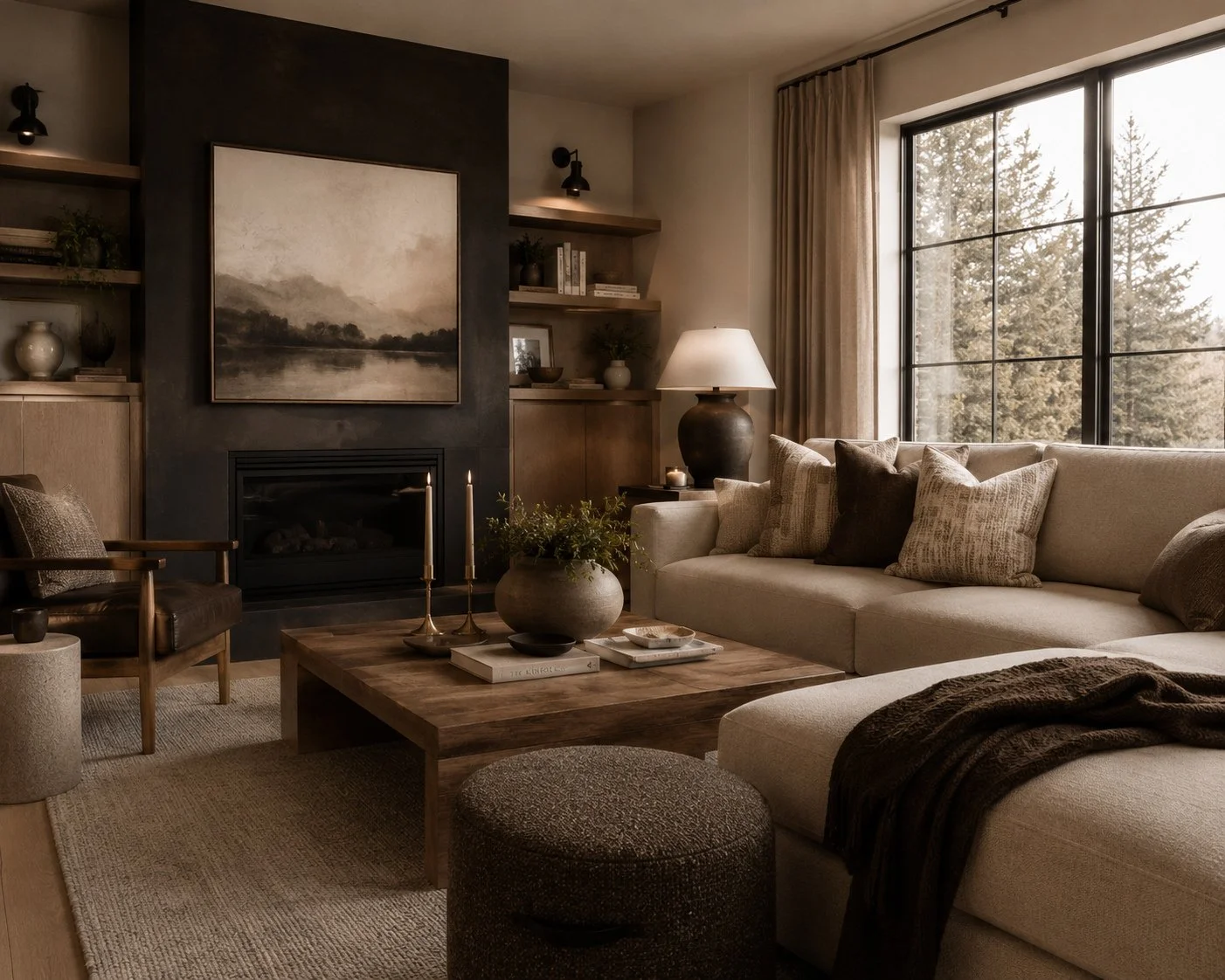 When the brief is &ldquo;warm, grounded, and a little unexpected,&rdquo; we deliver.⁠
⁠
This living room renovation in Innisfil came together beautifully. The client came to us feeling overwhelmed by options. We left them with a space that finally fe