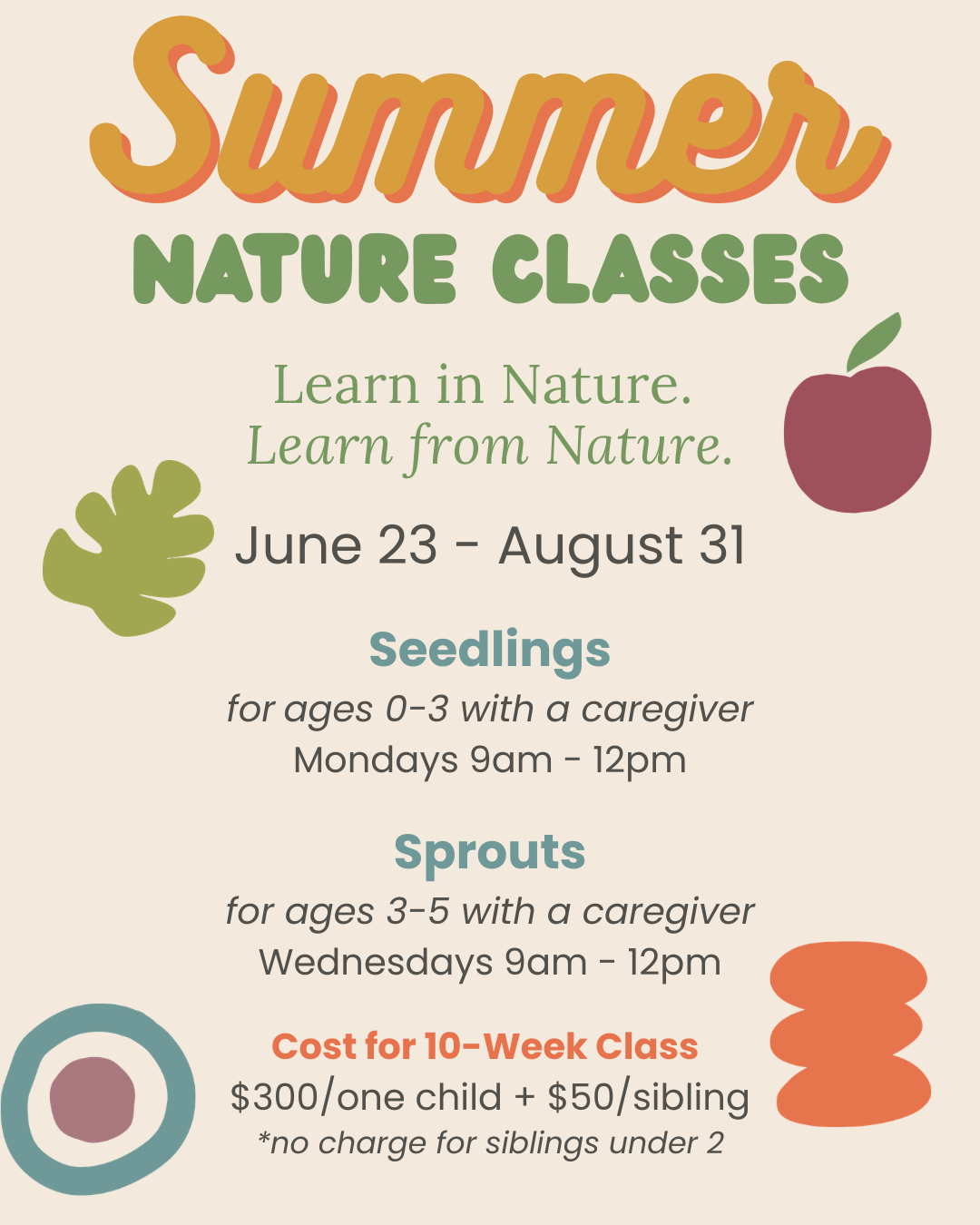 Seedlings Nature Class - Summer Session